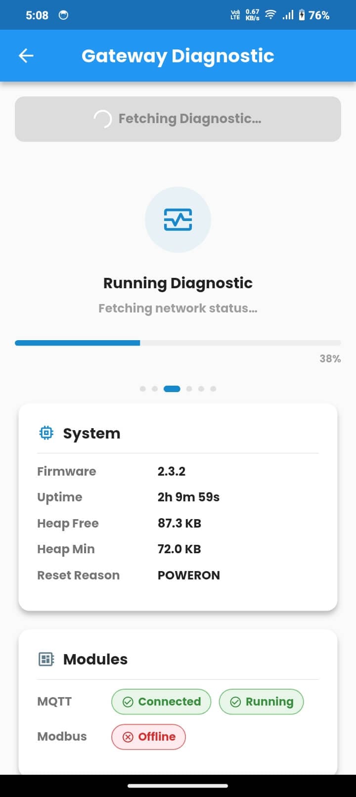 Fetching Gateway Diagnostic details