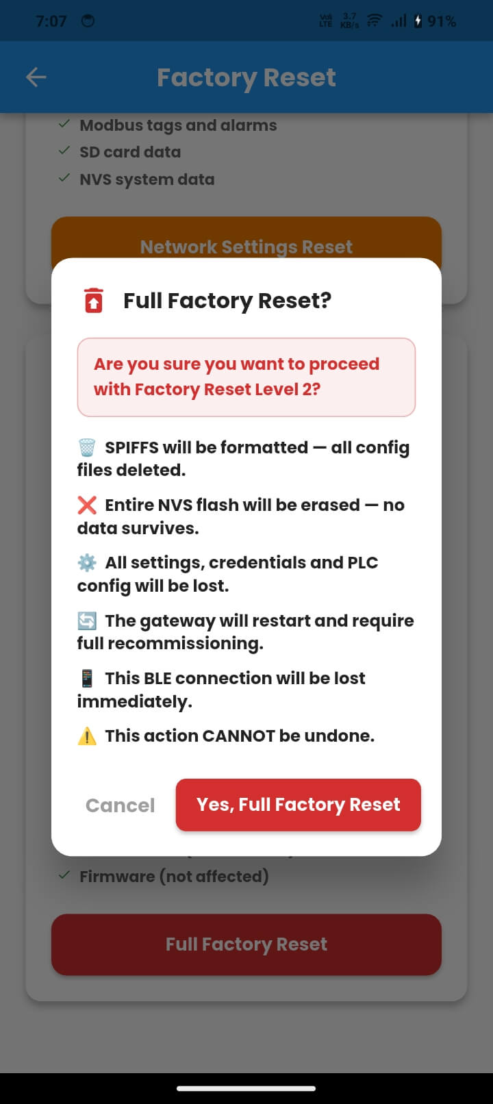 Level 2 Full Factory Reset