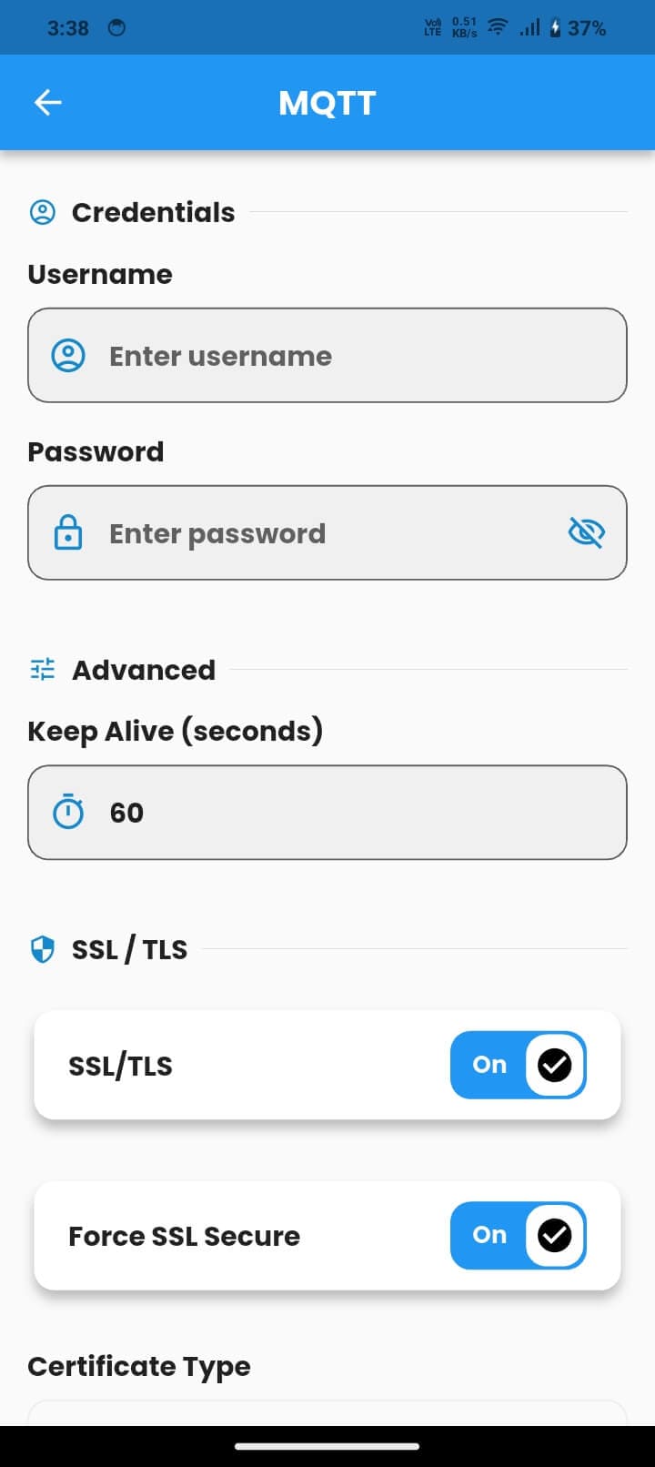 MQTT broker connection