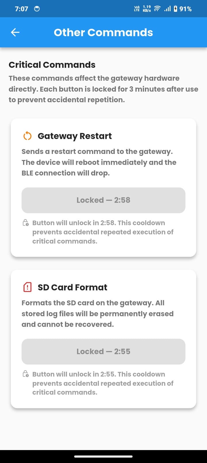 Other Commands screen